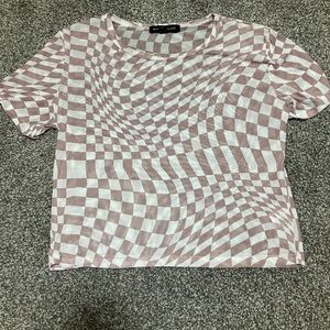 Pink and White Checkered Top by
